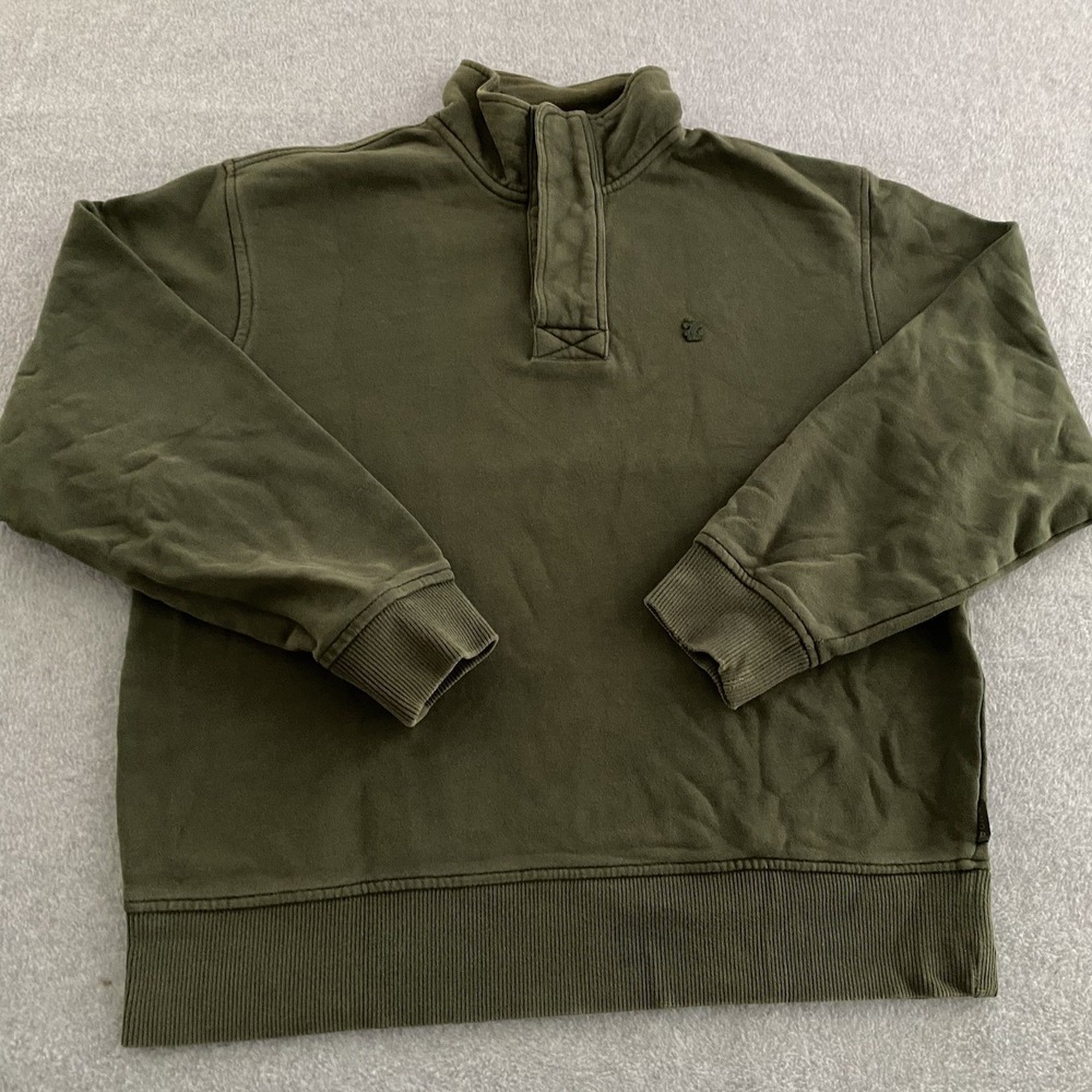 IZOD Sweater Mens Small Green Performance Stretch 1/4 Button‎ Sweatshirt Golf